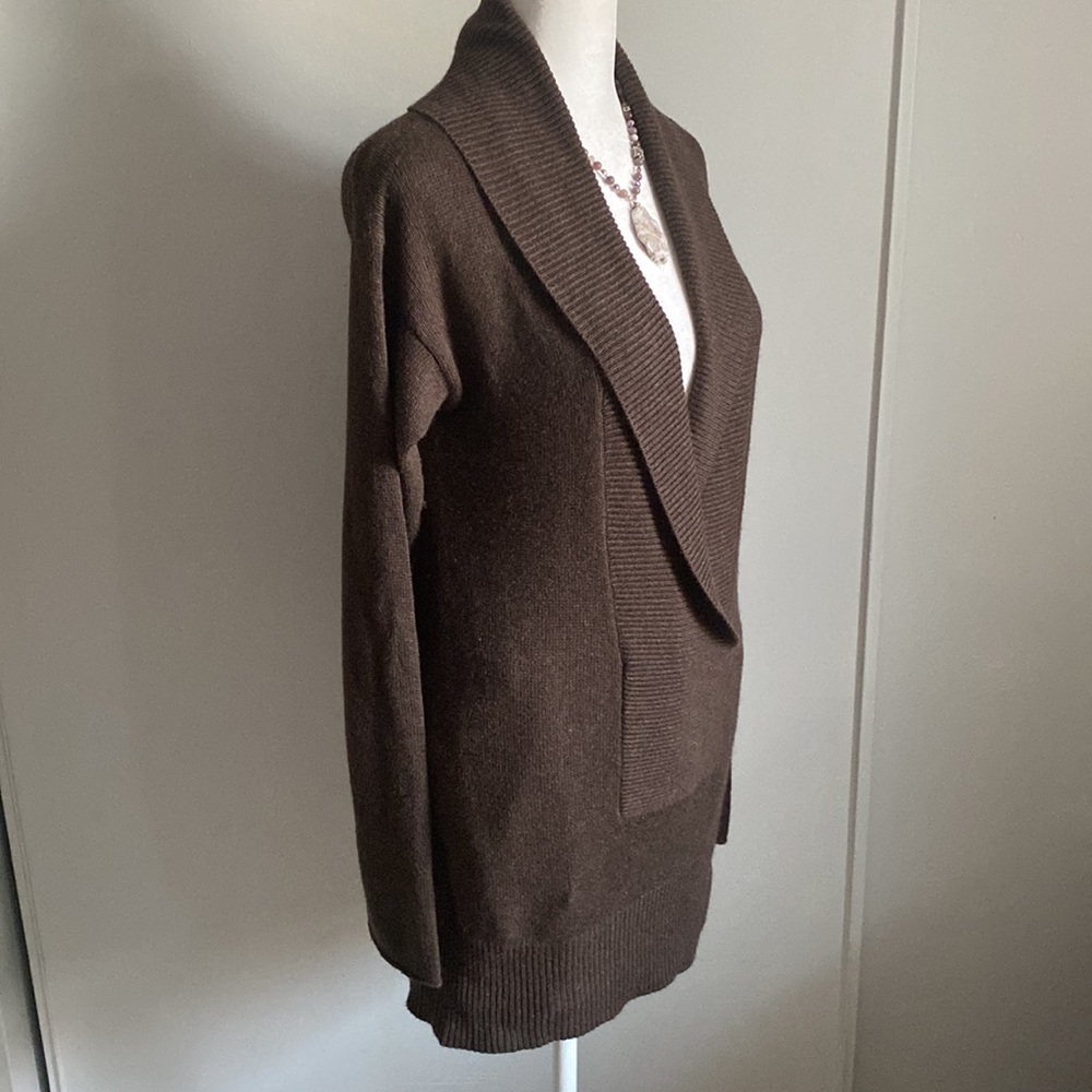 Vintage Banana Republic Women’s Long Wide Collar Surplice Angora Blend Sweater - Picture 2 of 8